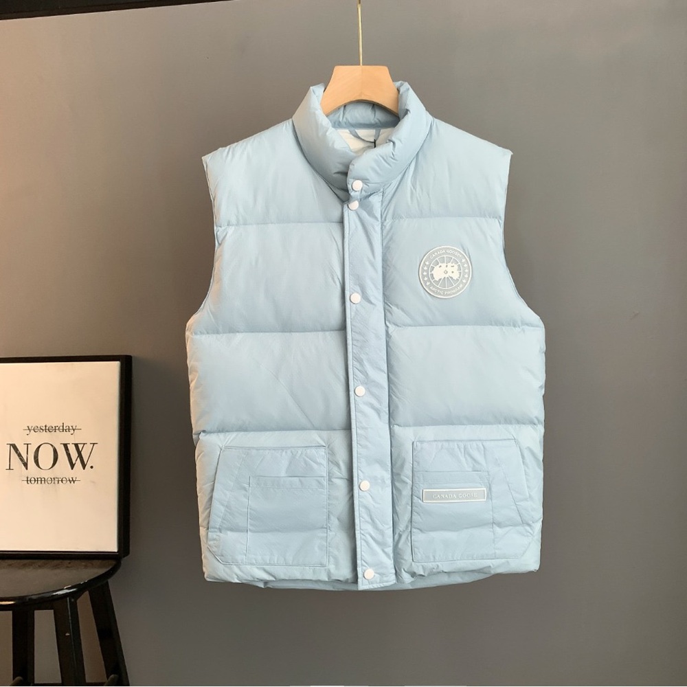 Canada Goose Pale Blue Puffer Vest with Logo Patch